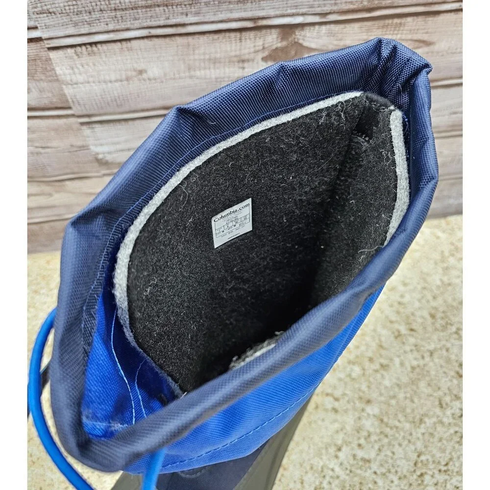 Columbia Powderbug Plus Blue Big Kid's Snow Boots Size 7 - Picture 8 of 10